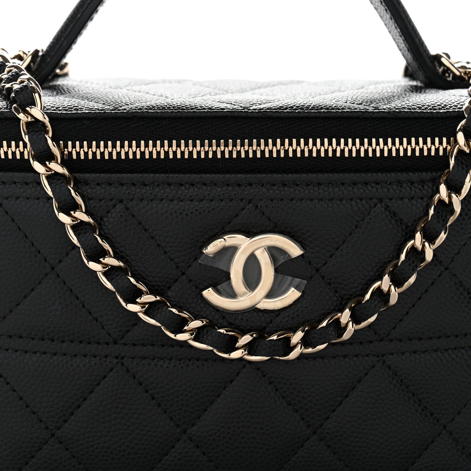 Chanel Caviar Quilted Trendy Handle Mini Vanity Black 8 of 11