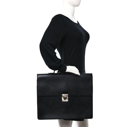 Louis Vuitton Epi Robusto 2 Compartment Briefcase Black 2 of 12