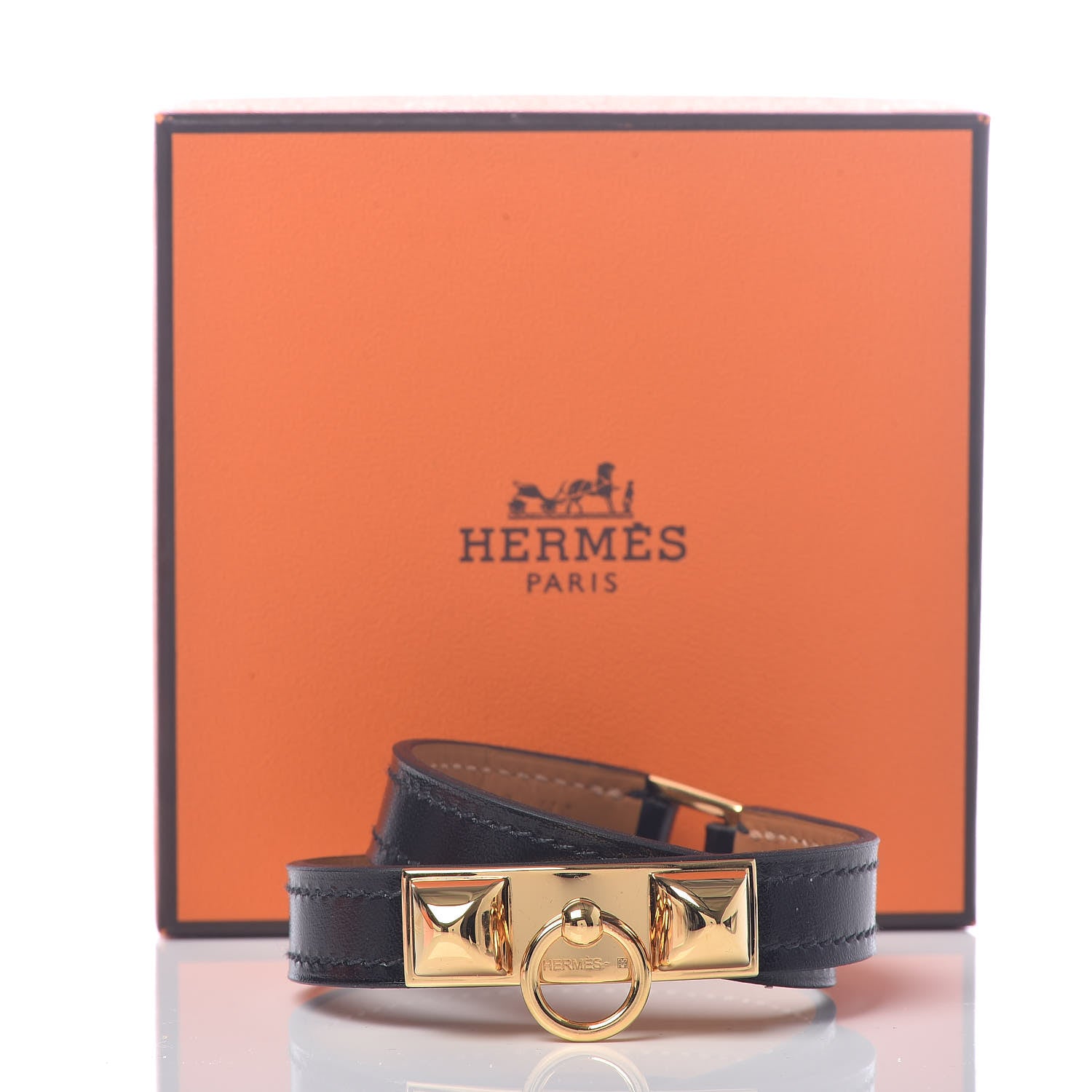 Hermes Box Rivale Double Tour Bracelet T2 Black 6 of 6