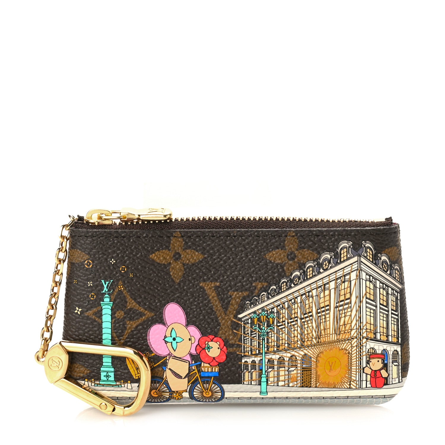Louis Vuitton Monogram 2022 Christmas Animation Paris Key Pouch Pink 1 of 8