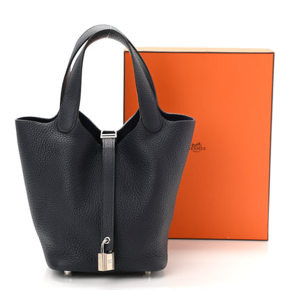 Hermes Taurillon Clemence Picotin Lock 18 PM Bleu Nuit 11 of 11
