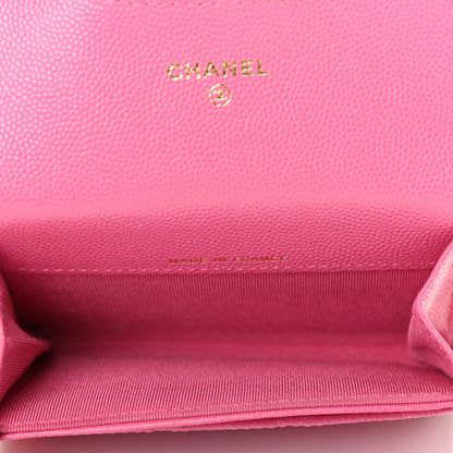 Chanel Caviar Quilted Flap Card Holder Wallet Pink 5 of 8