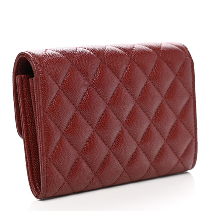 Chanel Iridescent Caviar Quilted Medium Flap Wallet Burgundy 3 of 8