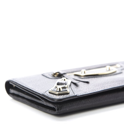 Balenciaga Chevre Gold Metallic Edge Hardware Money Wallet Black 6 of 8