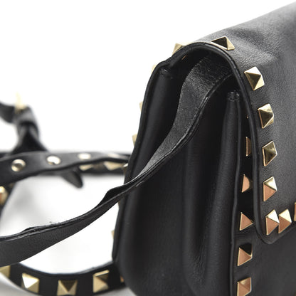 Valentino Garavani Vitello Mini Rockstud Flap Saddle Crossbody Bag Black 10 of 11