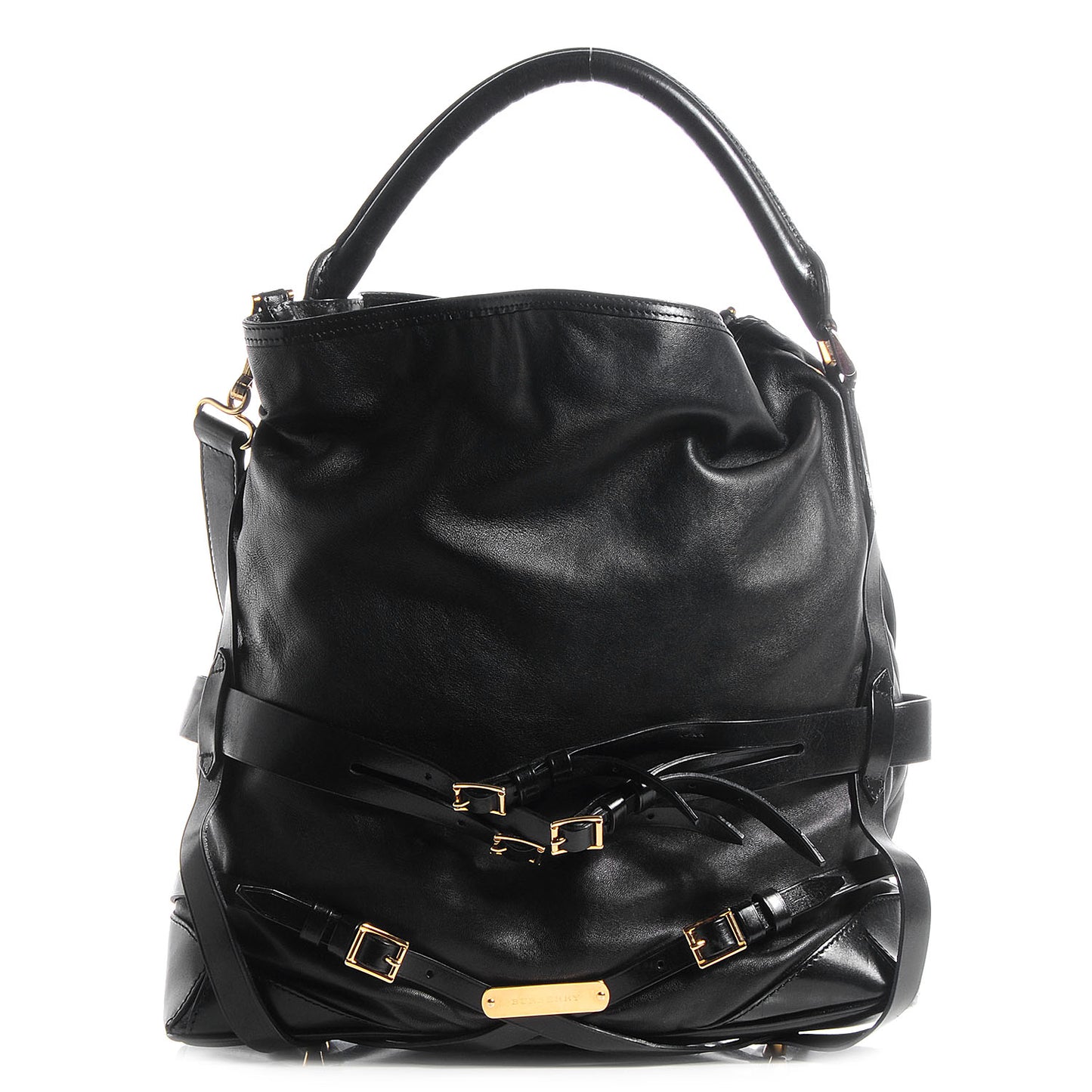 Soft Lambskin Bridle Calfskin Medium Gosford Hobo Black