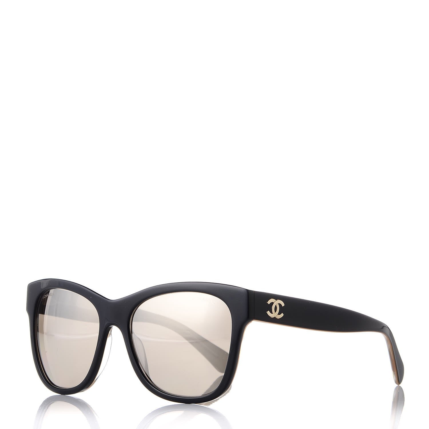 Chanel Acetate Mirrored Runway Square Sunglasses 5380 Black 1 of 8