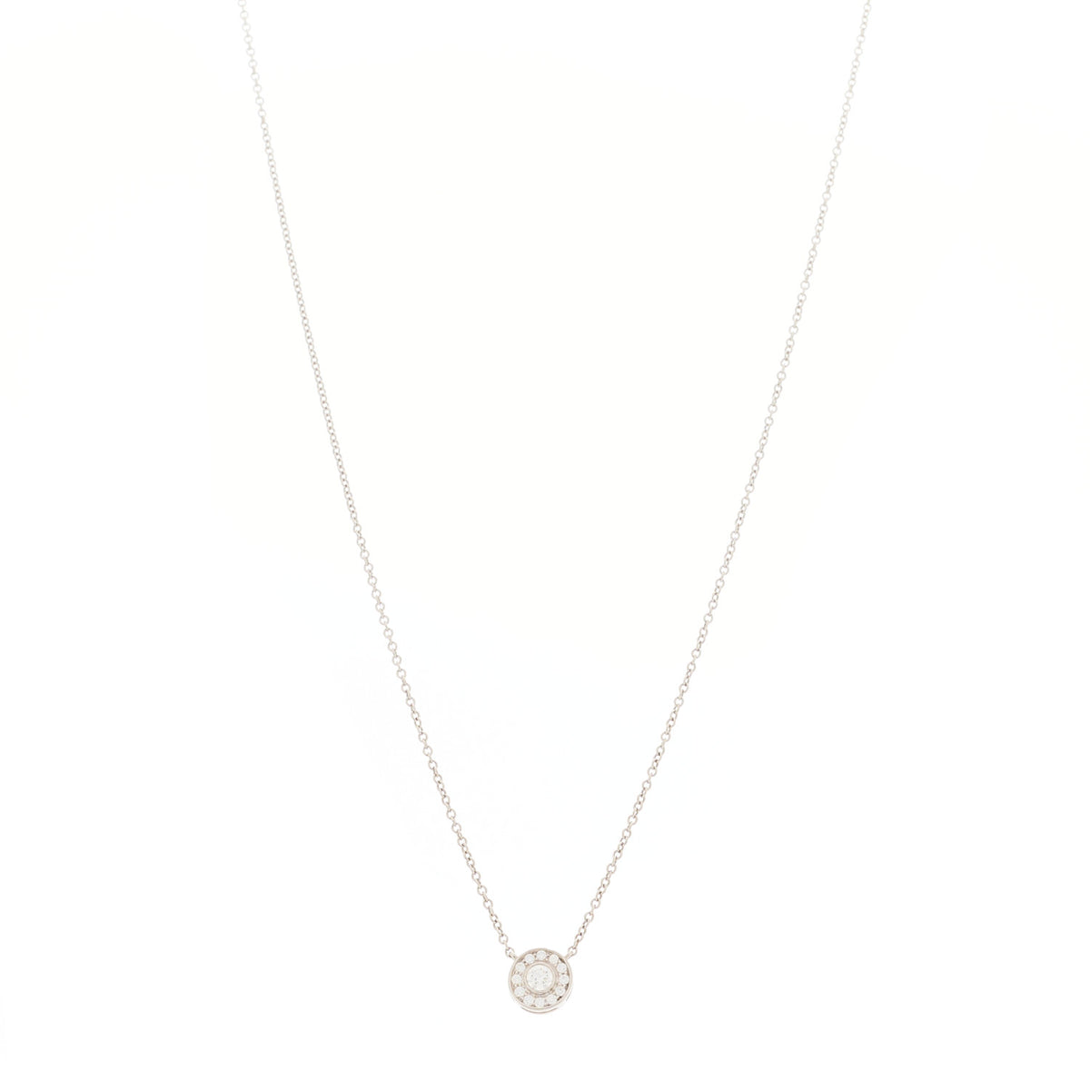 Tiffany Platinum Diamond .13ctw Circlet Pendant Necklace 1 of 6