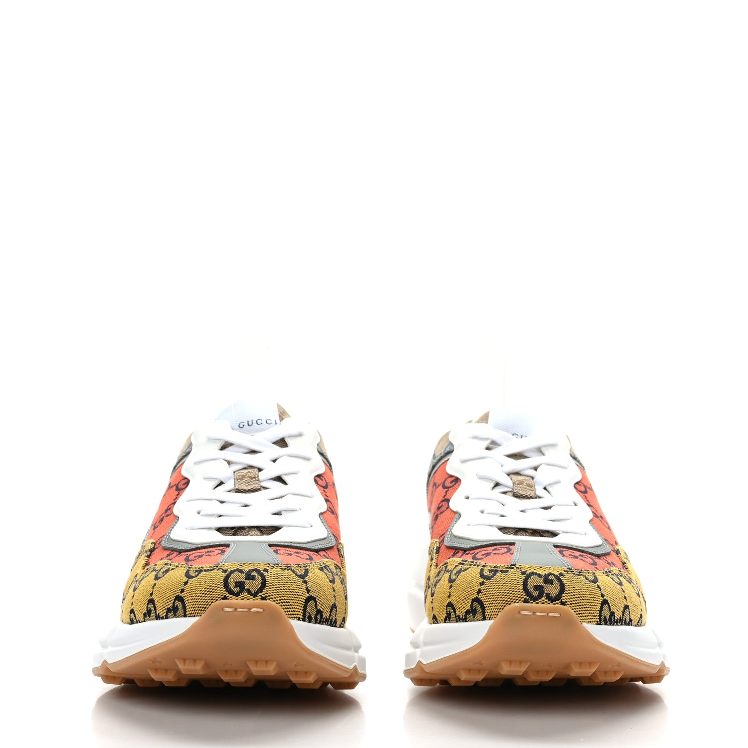 Gucci Monogram Multicolor Mens Rhyton Sneakers 8 Yellow Blue Great White Tabasco 2 of 8