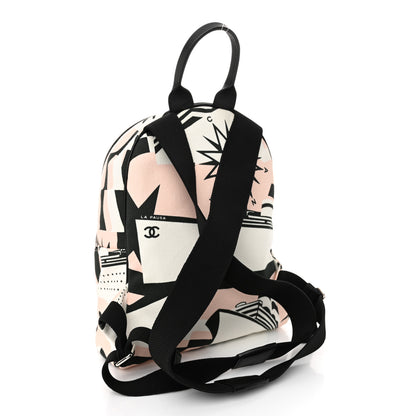 Chanel Canvas Cruise La Pausa Print Backpack Pink White Black 3 of 10