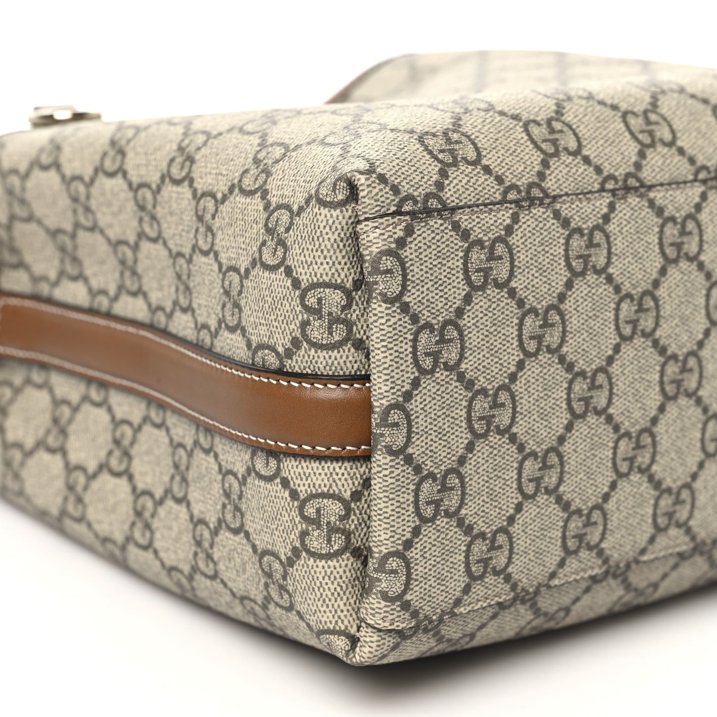 GG Supreme Monogram Emblem Small Shoulder Bag Beige Ebony Sundial