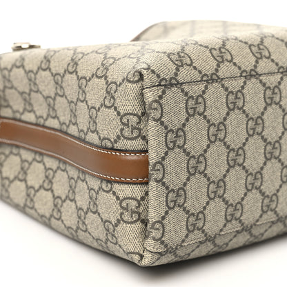 Gucci GG Supreme Monogram Emblem Small Shoulder Bag Beige Ebony Sundial 8 of 9