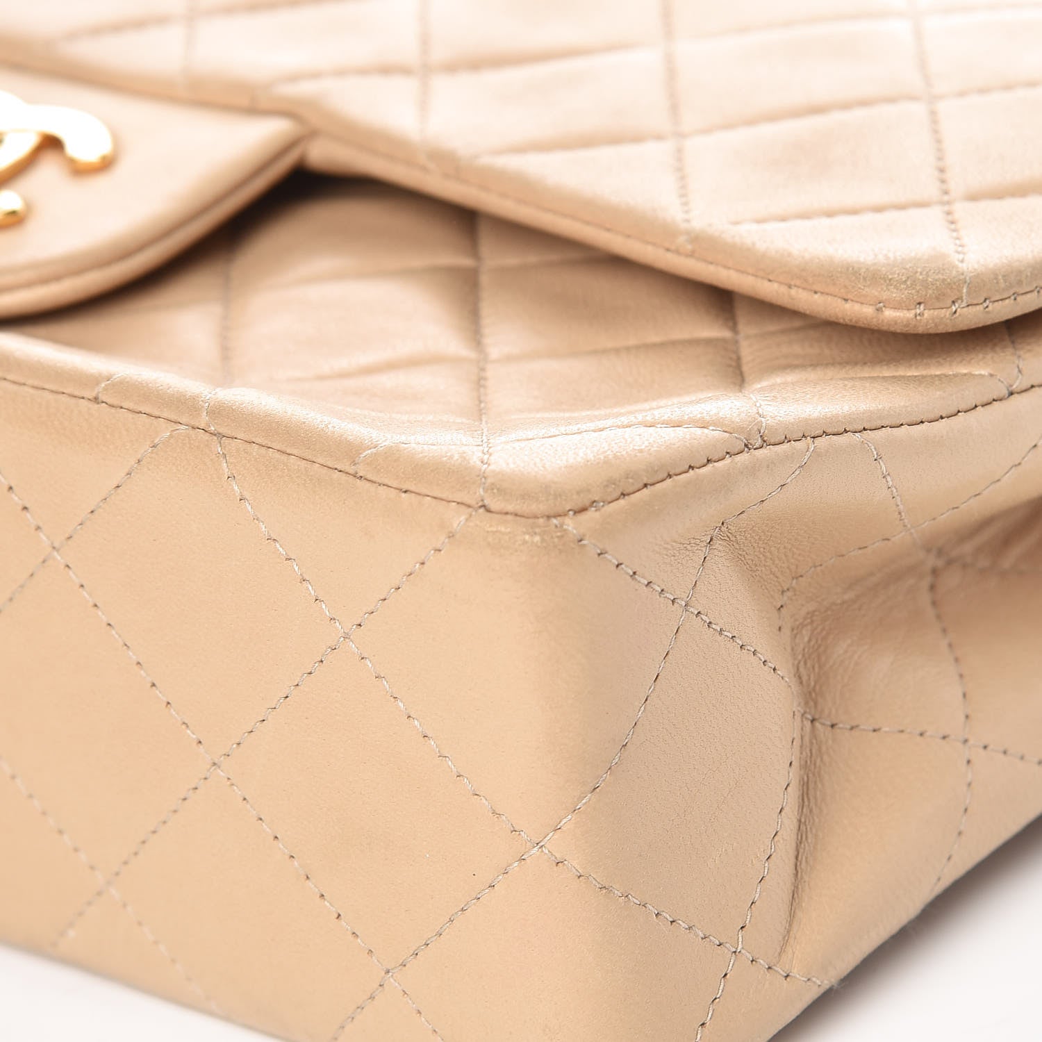 Chanel Lambskin Quilted Small Double Flap Beige 14 of 16