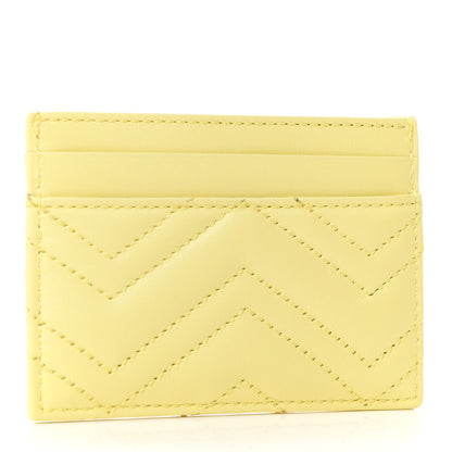 Gucci Calfskin Matelasse GG Marmont Card Holder Banana 3 of 6