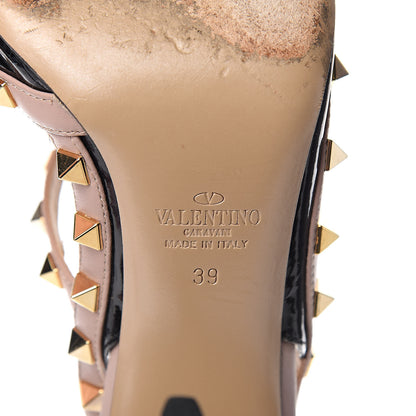 Valentino Garavani Patent Nappa Rockstud Ankle Strap 100mm Pumps 39 Black Poudre 9 of 11