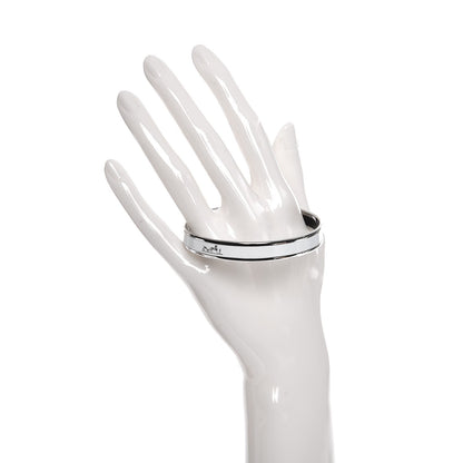 Hermes Enamel Printed Narrow Caleche Bracelet 65 White 2 of 6