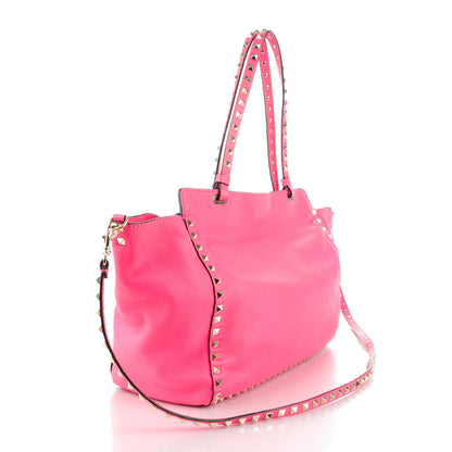 Valentino Garavani Vitello Medium Rockstud Tote Fuxia Fluo 3 of 12