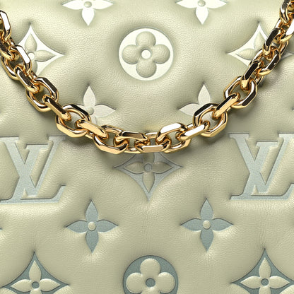 Louis Vuitton Lambskin Embossed Monogram Pochette Coussin Green 7 of 9
