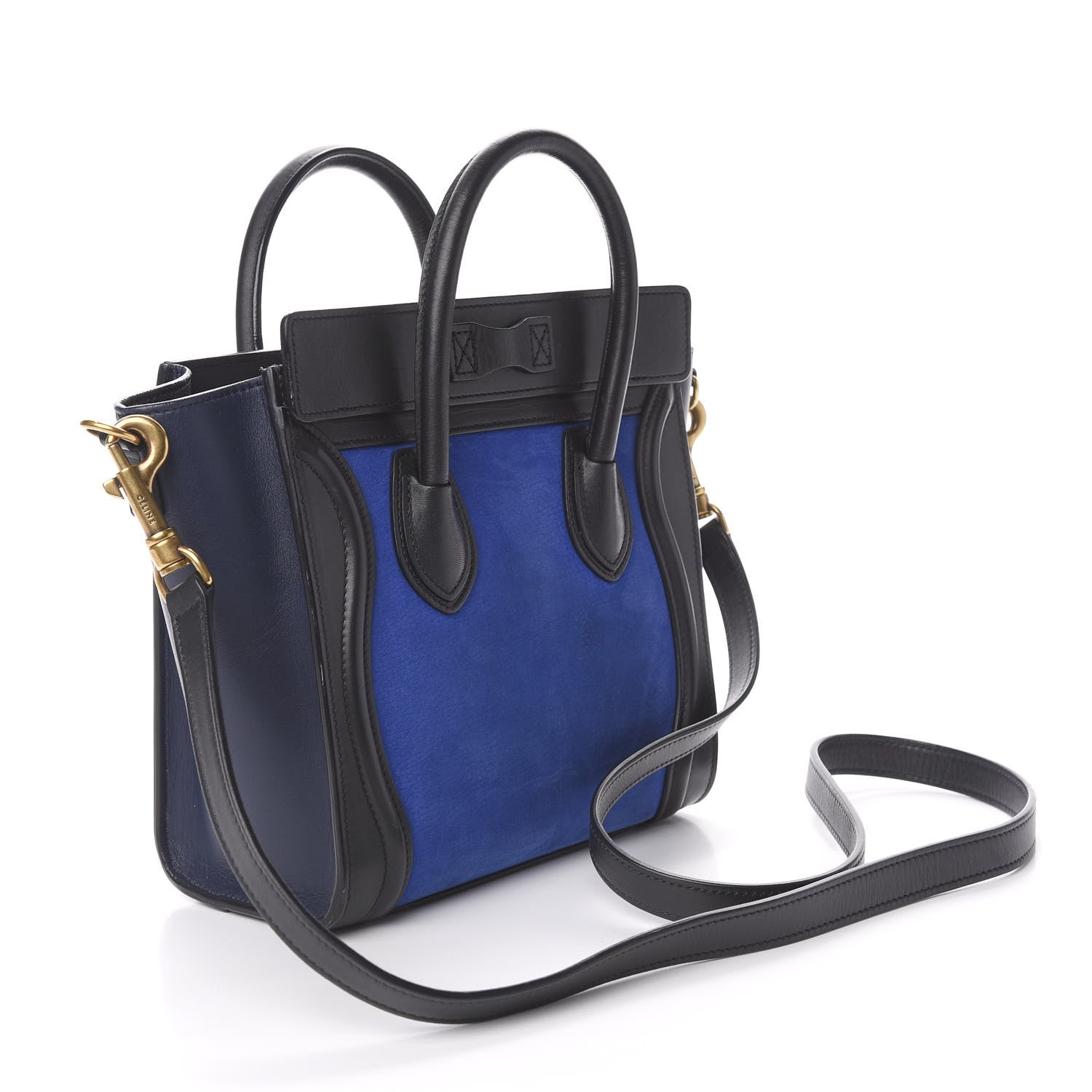 Celine Smooth Calfskin Nubuck Nano Tri-Color Luggage Bright Blue 3 of 10