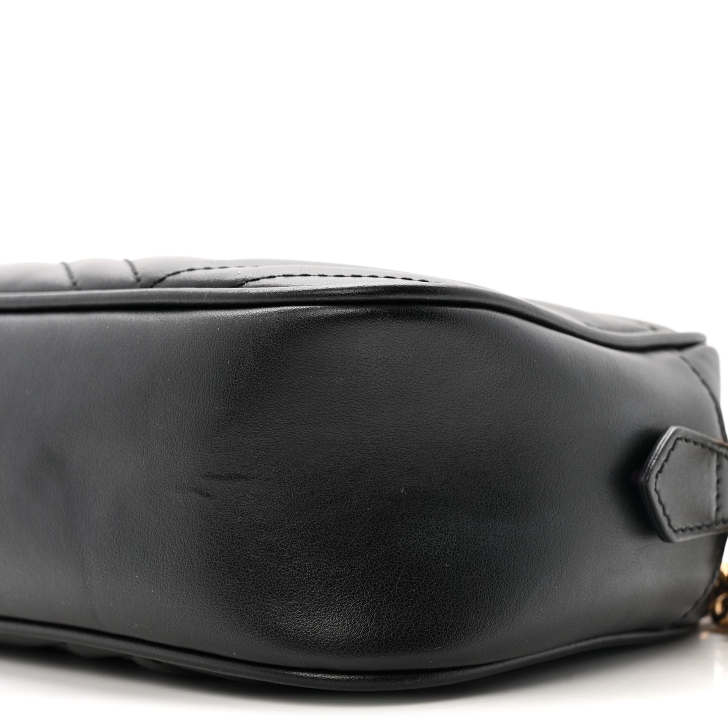 Calfskin Matelasse Small GG Marmont Chain Shoulder Bag Black