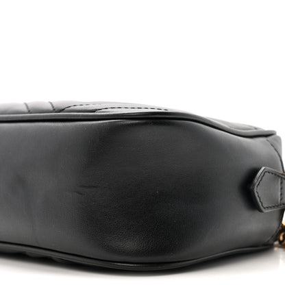Gucci Calfskin Matelasse Small GG Marmont Chain Shoulder Bag Black 10 of 12