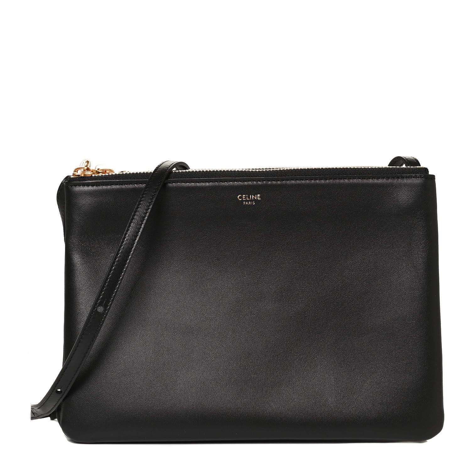 Celine Lambskin Large Trio Crossbody Bag Black 1 of 10