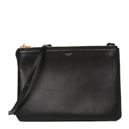 Celine Lambskin Large Trio Crossbody Bag Black 1 of 10