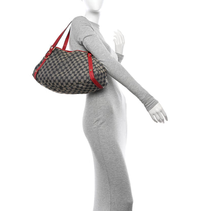 Gucci Monogram Medium Abbey Shoulder Bag Navy Red 2 of 16
