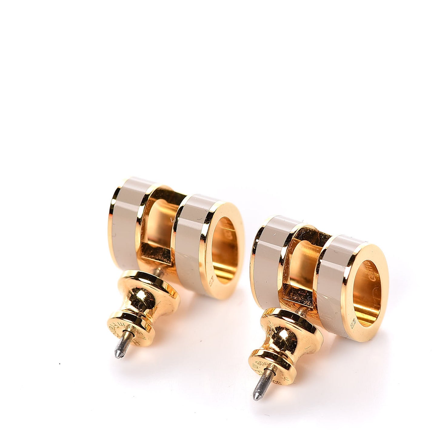 Rose Gold Lacquered Pop H Earrings Marron Glace