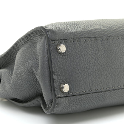 Fendi Cuoio Romano Selleria Bi-Color Medium Peekaboo Iconic Satchel Asfalto Latte 9 of 18