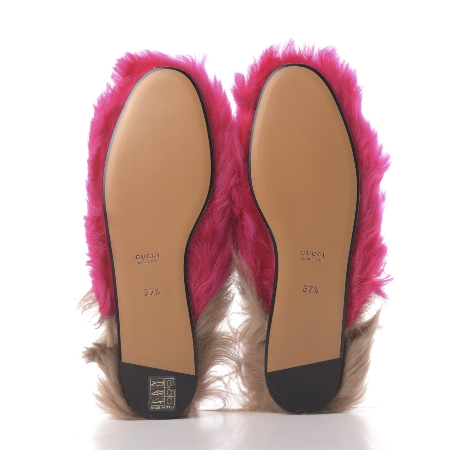 Merino Wool Womens Princetown Slippers 37.5 Raspberry Lipstick Natural