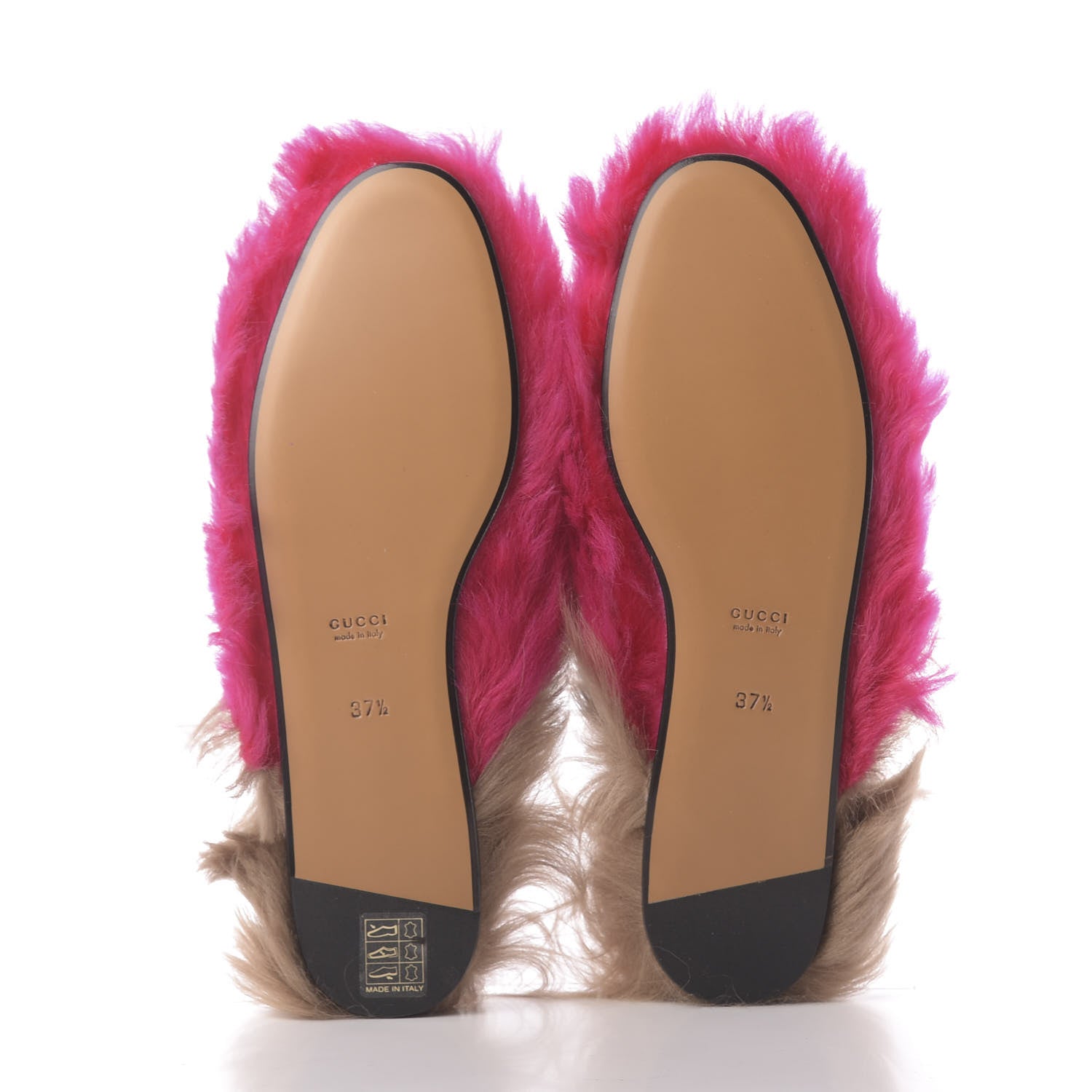 Gucci Merino Wool Womens Princetown Slippers 37.5 Raspberry Lipstick Natural 6 of 10
