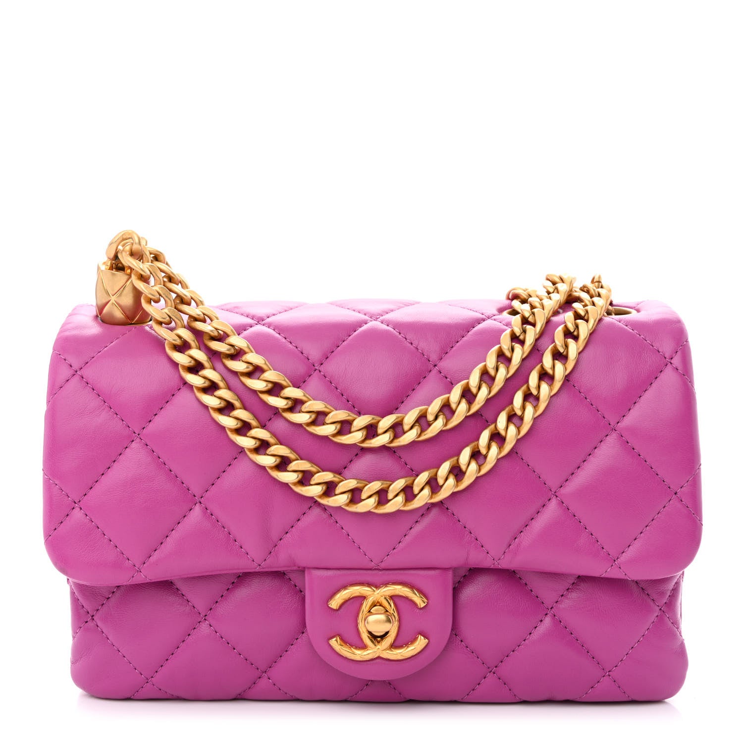 Chanel Lambskin Quilted Small Pillow Crush Flap Purple 1 of 11