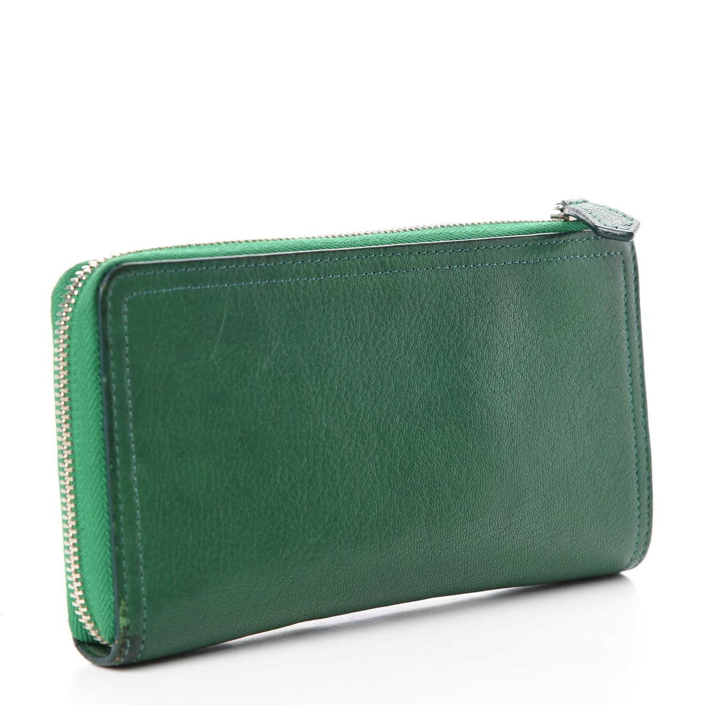 Sugar Goatskin Pandora Half Zip Long Wallet Green