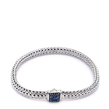 John Hardy Sterling Silver Blue Sapphire 5mm Classic Chain Bracelet 4 of 7