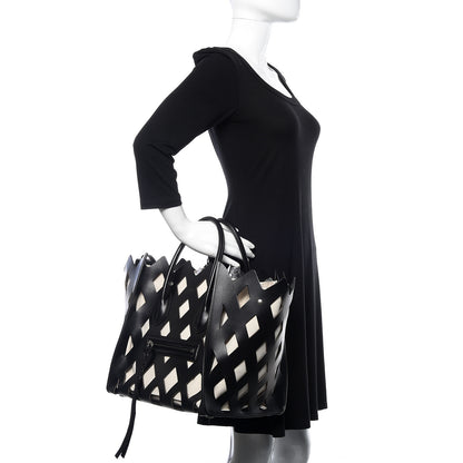 Celine Calfskin Medium Cutout Phantom Luggage Black 2 of 10
