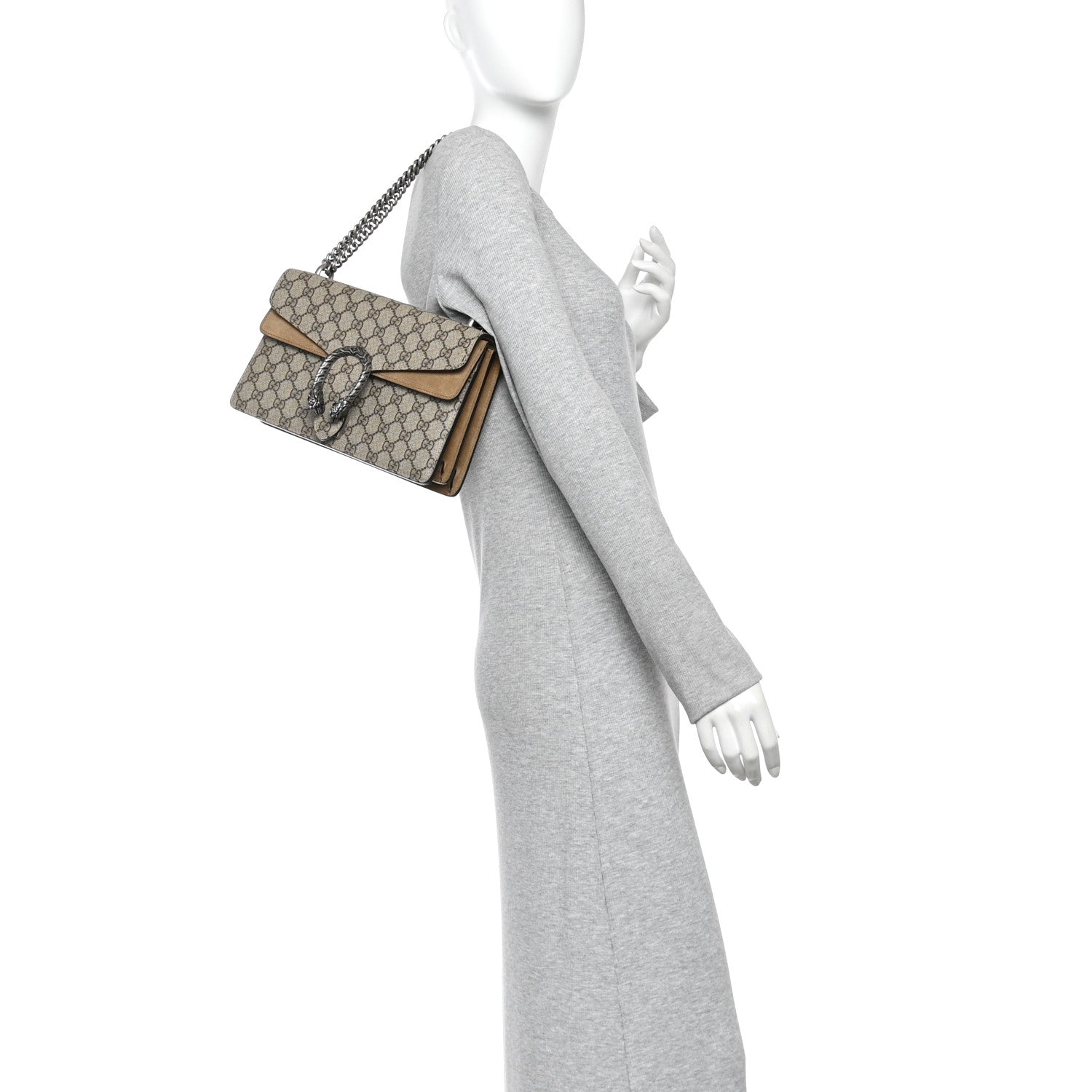 Gucci GG Supreme Monogram Small Dionysus Shoulder Bag Taupe 2 of 10