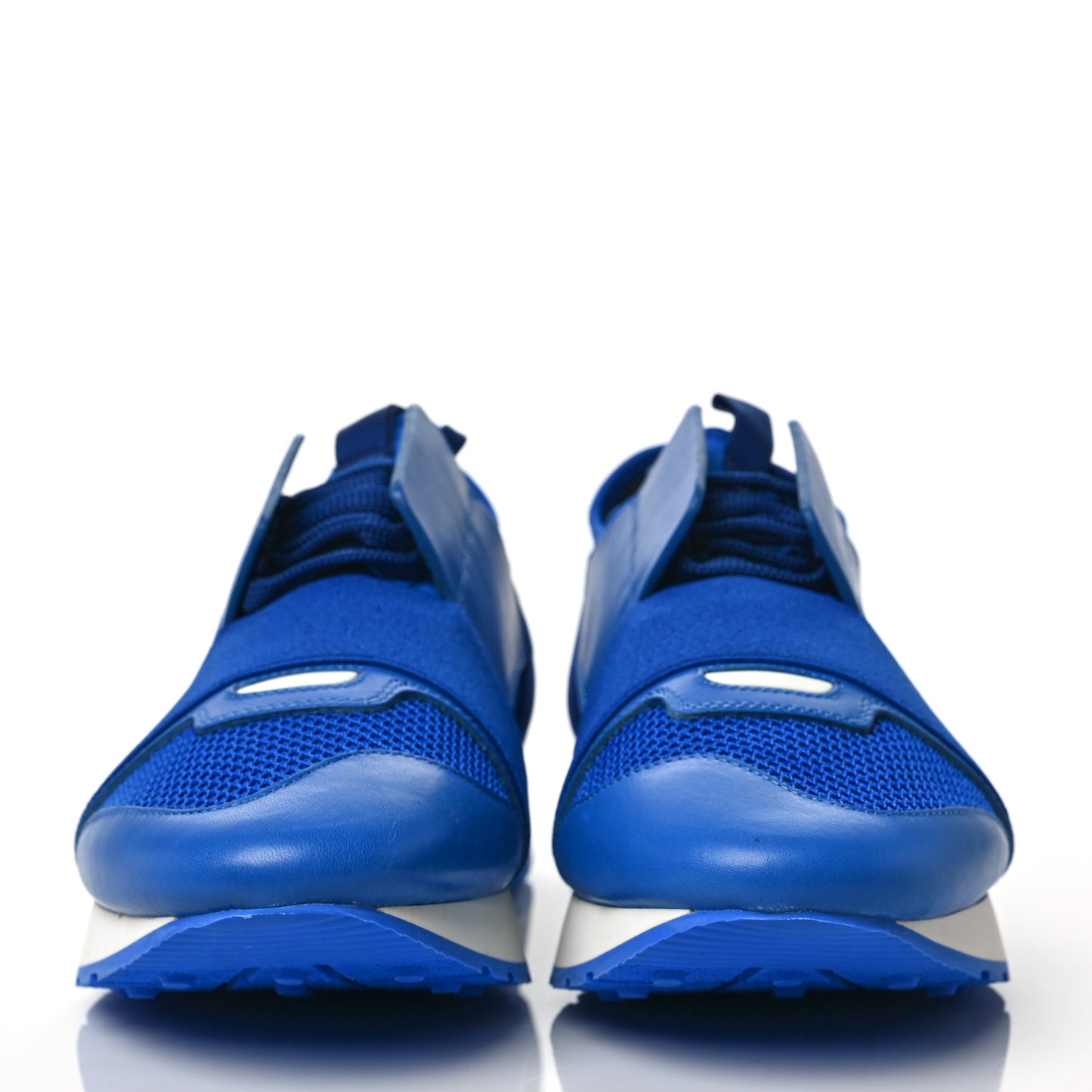 Mesh Calfskin Neoprene Suede Mens Race Runner Sneakers 40 Bleu