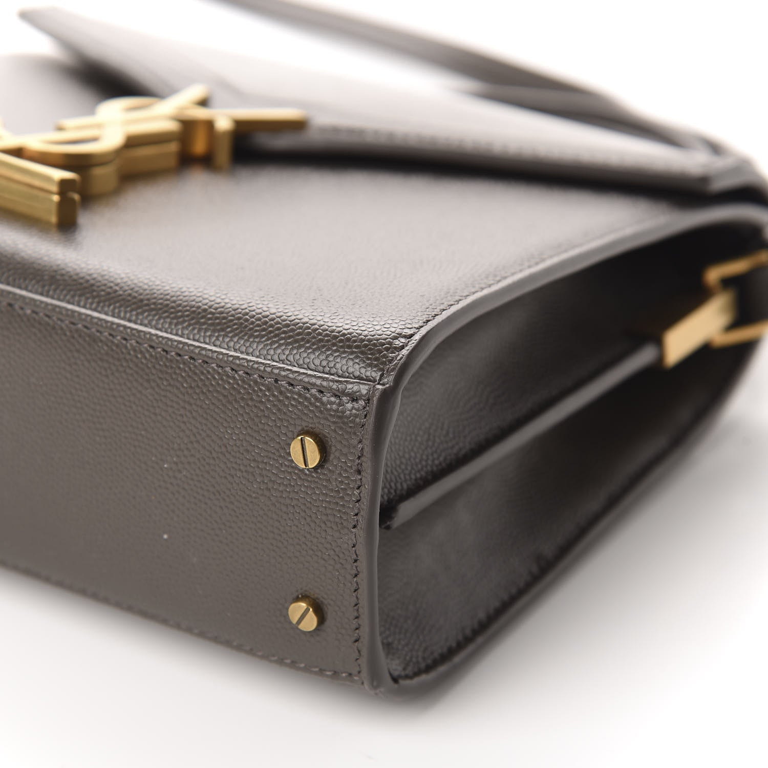 Saint Laurent Grain de Poudre Mini Classic Monogram Cassandra Top Handle Pebble 7 of 10