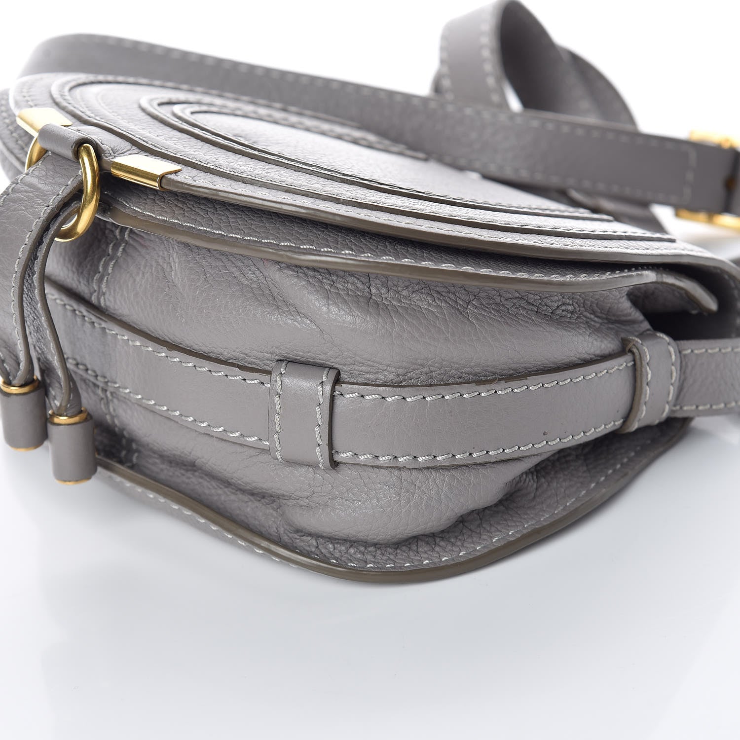 Chloe Calfskin Mini Marcie Round Crossbody Bag Cashmere Grey 8 of 12