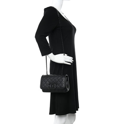 Chanel Lambskin Quilted Small CC Filigree Flap Black 2 of 10