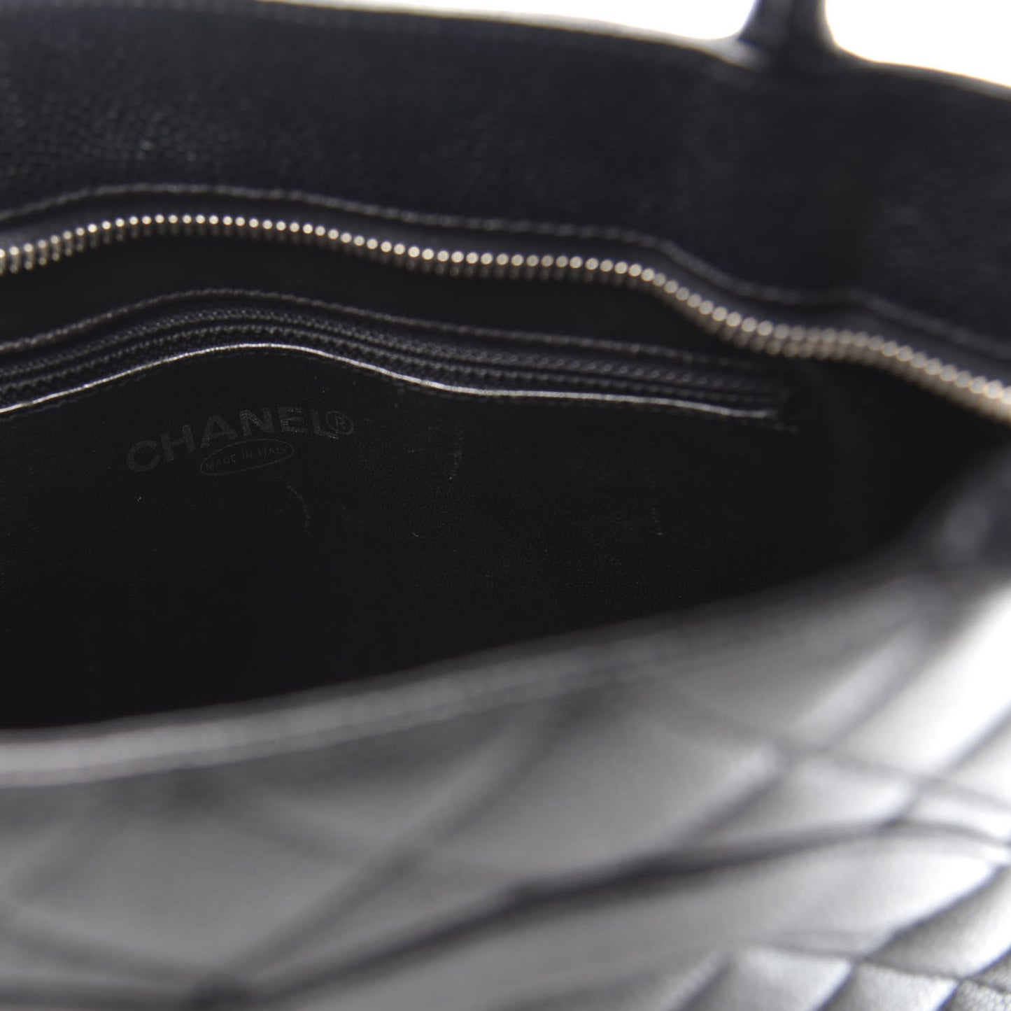 Caviar Quilted Medallion Tote Black