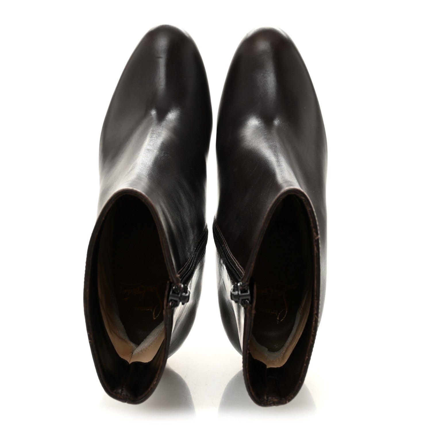 Christian Louboutin Calfskin Miss Tack Booty 85 Ankle Boots 36 Fondente 2 of 8