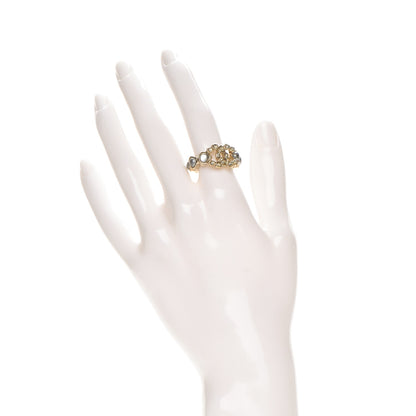 Chanel Crystal CC Ring 6 Gold 2 of 6