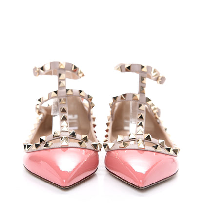 Valentino Garavani Patent Rockstud Cage Ballerina Flats 37 Ninphea Poudre 2 of 7