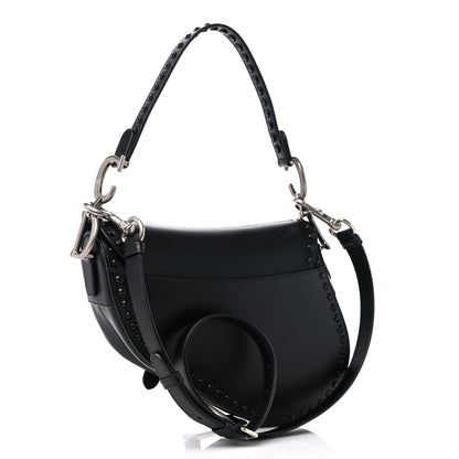 Christian Dior Calfskin Studded Saddle Bag With Strap Black 2 of 10