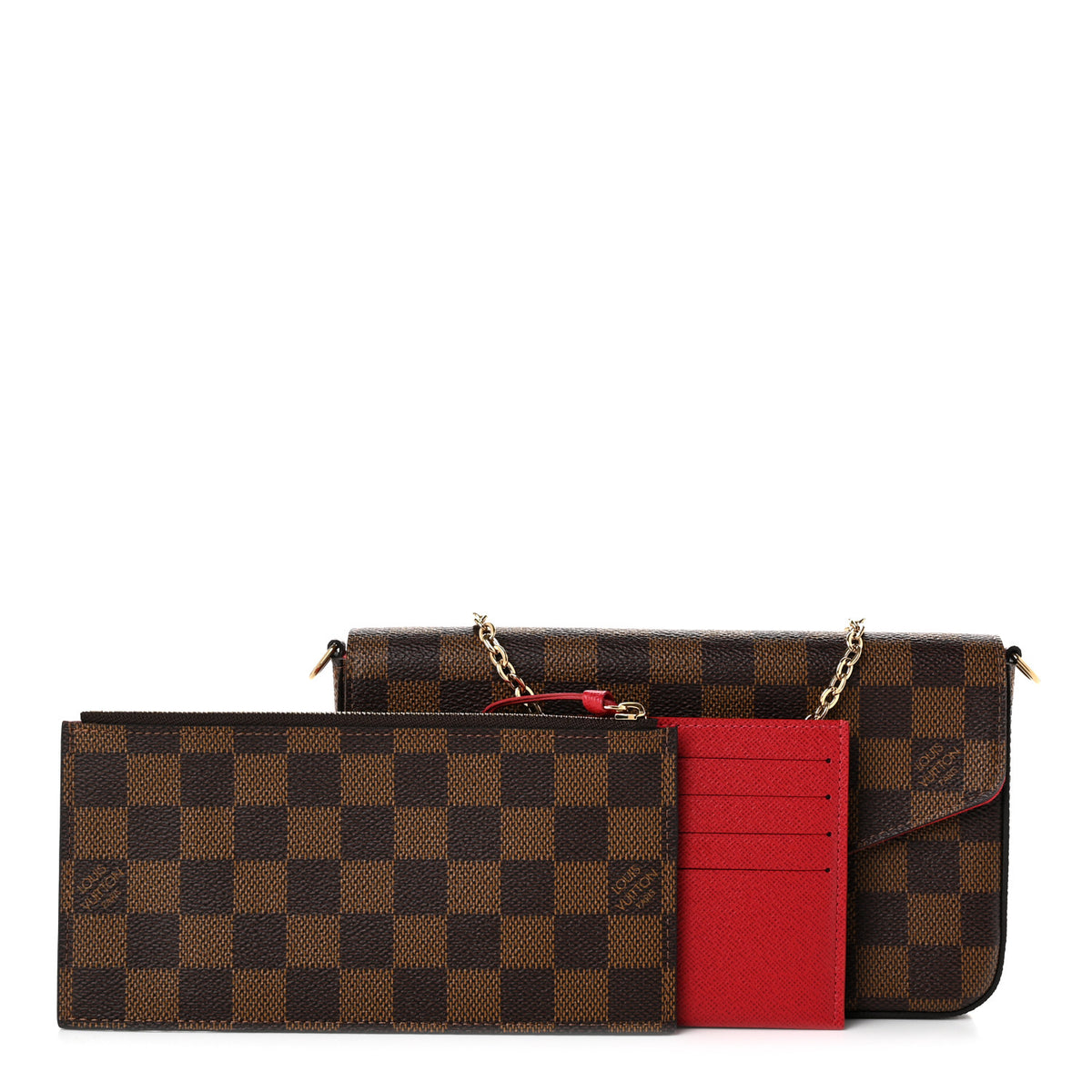 Damier Ebene Pochette Felicie Chain Wallet