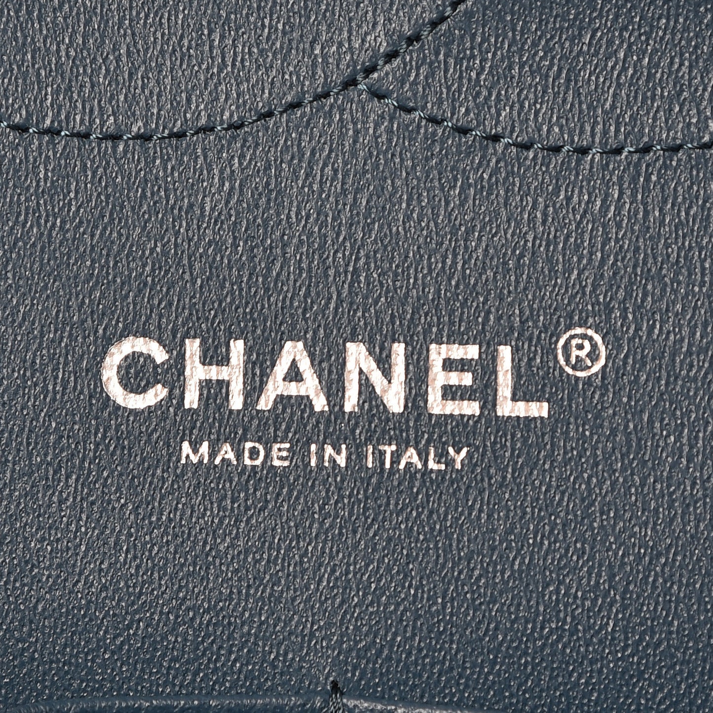 Caviar Chevron Quilted Jumbo Double Flap Blue