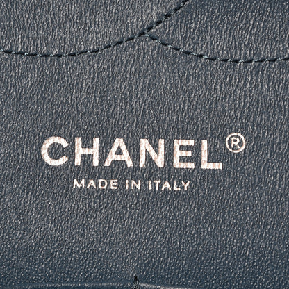 Chanel Caviar Chevron Quilted Jumbo Double Flap Blue 8 of 10