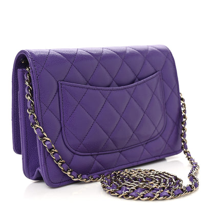 Chanel Caviar Quilted Wallet On Chain WOC Purple 3 of 10